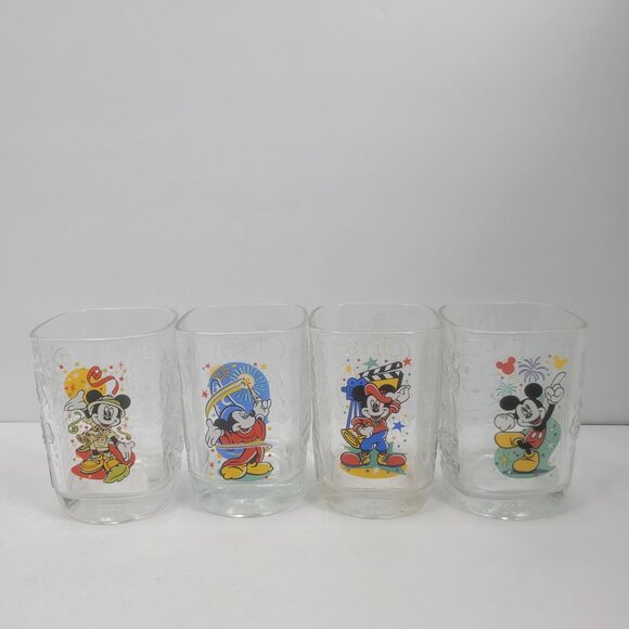 McDonalds Year 2000 Walt Disney World Celebration Collectible Glass Set Of 4 - Picture 1 of 8